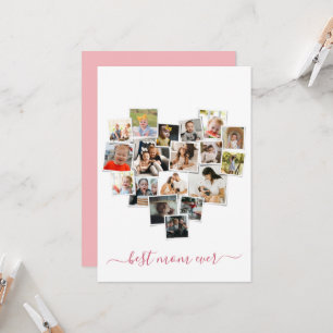 Invitation Simple Multiphoto Collage coeur meilleur maman jam