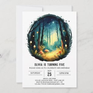 Invitation Simple Nature Adventure Woodland Anniversaire