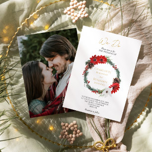 Invitation Simple Noël classique Nous faisons Mariage photo