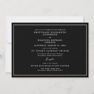Invitation Simple Noir Aucun parent Mariage listé