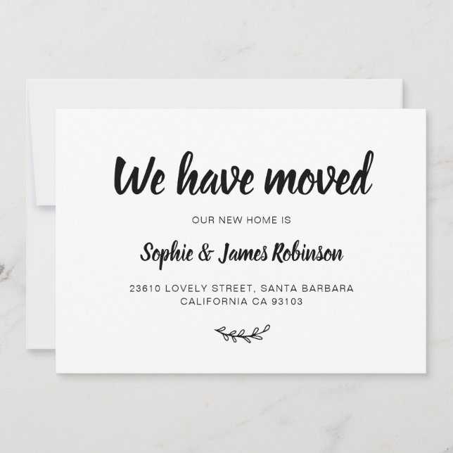 Invitation Simple Nous Avons Déménagé Nouvelle Maison Faire-p (Devant)