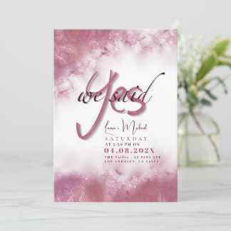 Invitation Simple Nous avons dit Oui Personnalisé les noms et