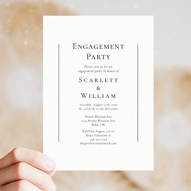 Invitation Simple Partie d'engagement minimal traditionnelle (Créateur téléchargé)