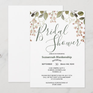 Invitation Simple Pastel Floral Top Bordure Fête des mariées