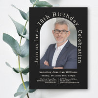 Simple Photo Arch Black 70th Birthday Party