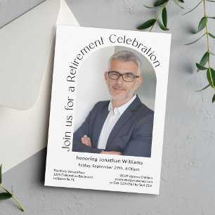 Invitation Simple Photo Arch Parti de retraite moderne