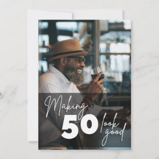 Invitation Simple photo du 50e anniversaire