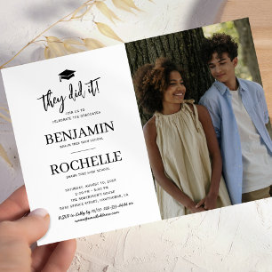 Invitation Simple Photo Joint Diplôme