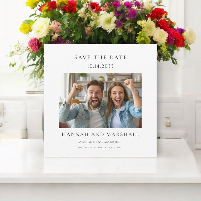 Invitation Simple photo minimale enregistrer la date (minimalistic save the wedding date card , fully editable so you can make it your own )