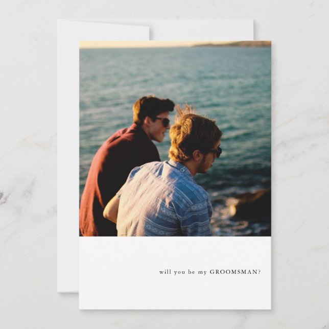 Invitation Simple Photo Thème Groomsman Proposition (Devant)