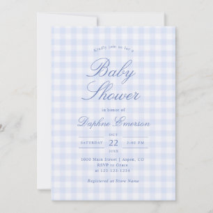Invitation simple pour Baby Shower avec carreaux b