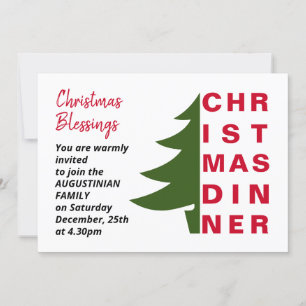Invitation simple pour le dîner de Noël