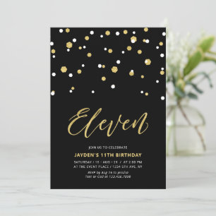 Invitation simple pour les 11 ans avec thème Noir 