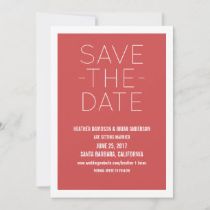 Invitation simple pour Sauvegarder la Date, Rouge