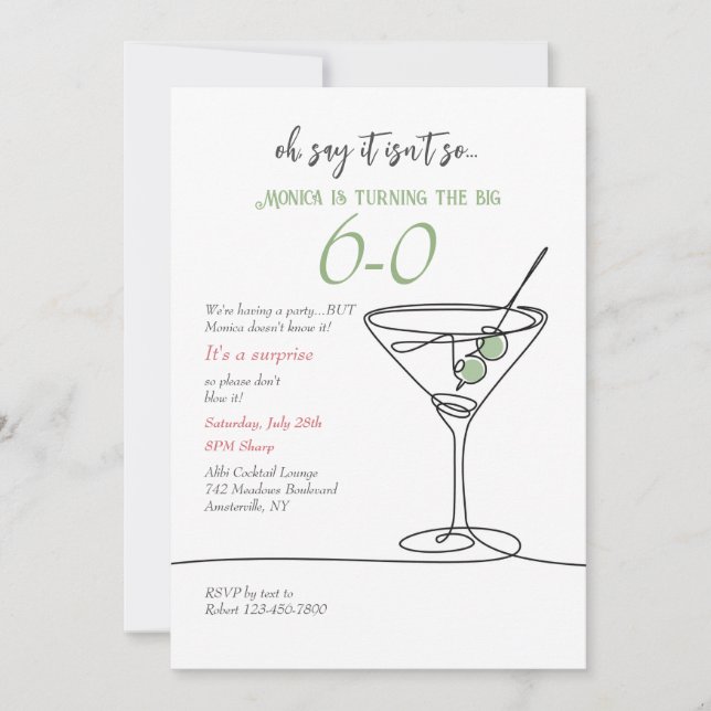 Invitation simple pour un Martini (Devant)