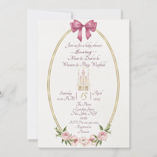 Invitation simple pour une baby shower de princess