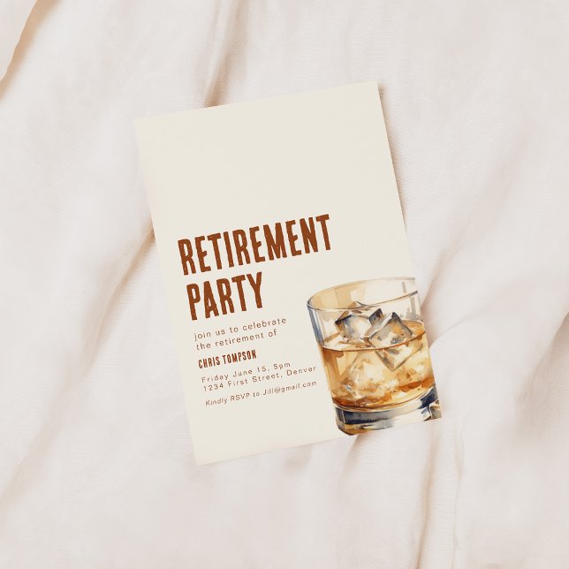 Invitation simple pour une fête de retraite au whi (Créateur téléchargé)