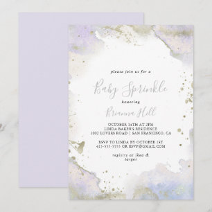 Invitation Simple Purple Minimaliste Baby Sprinkl