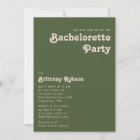 Simple Retro Vibes Olive Green Bachelortie