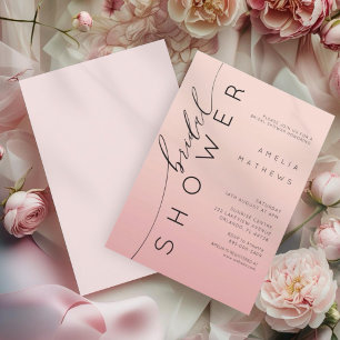Invitation Simple Rose Pêche Ombré Enterrement de Vie de Jeun