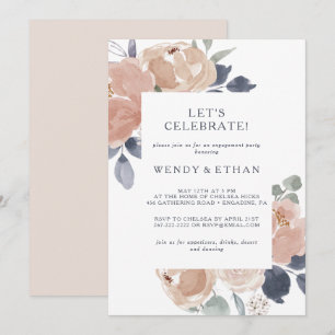 Invitation Simple Rustique Floral Fêtons l'invitation
