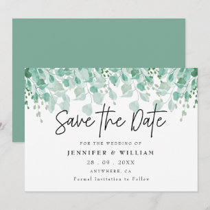 Invitation Simple rustique Sage Green Eucalyptus Enregistrer 