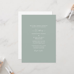 Invitation Simple Sage Elegance Bride Parents Mariage