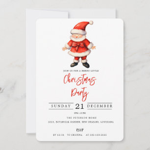 Invitation Simple Santa Clause fête de Noël
