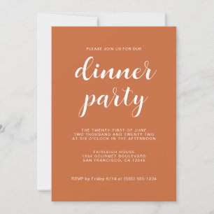 Invitation Simple Script Chic Burange Diner Party