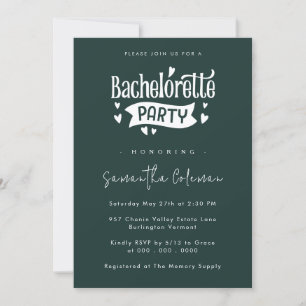 Invitation Simple Script minimaliste Moderne Bachelorette Par