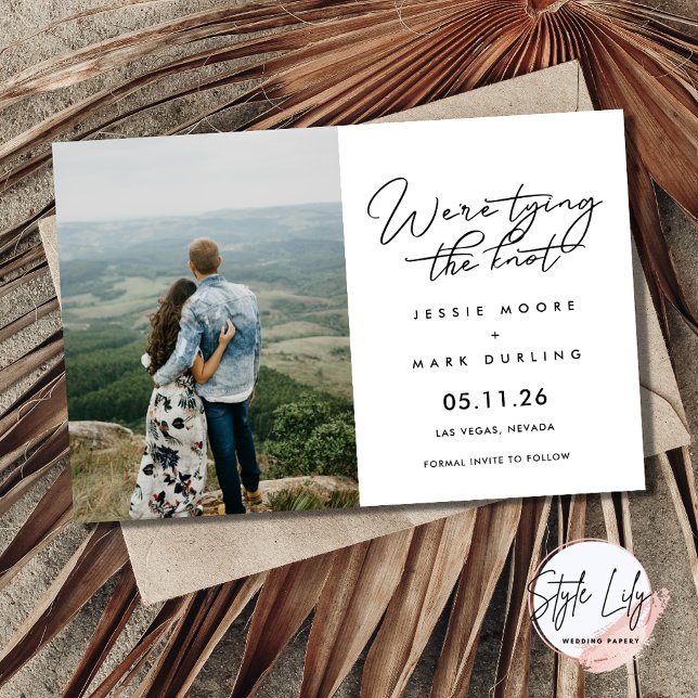 Invitation Simple Script Photo Wedding Enregistrer la date (Créateur téléchargé)