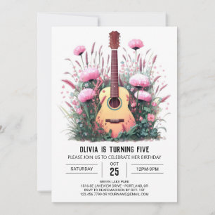 Invitation Simple Serenade Guitare Anniversaire