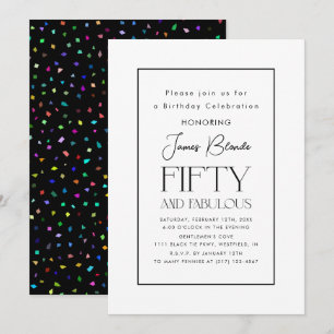 Invitation Simple Sophisticated Unisex 50e fête d'anniversair