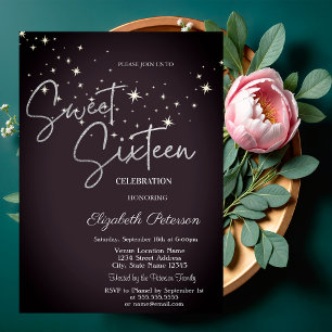 Invitation Simple Stars Bourgogne Sweet 16