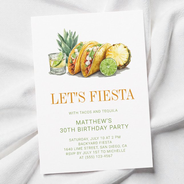 Invitation Simple Tacos Mexican Fiesta 30th Birthday Party (Simple Tacos Mexican Fiesta 30th Birthday Party Invitation)
