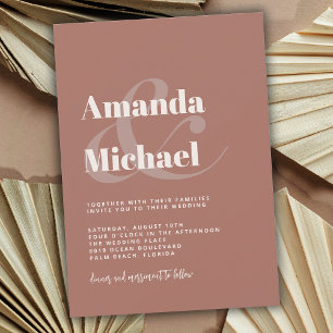 Invitation Simple Terracotta moderne minimaliste Mariage