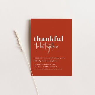 Invitation Simple Thanksgiving Diner Party