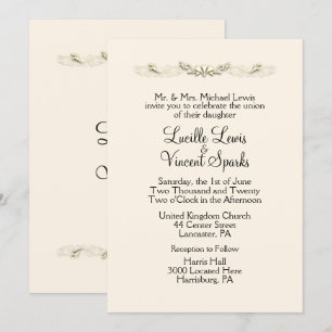 Invitation Simple Traditionnel Ancien Mariage de dentelle Inv