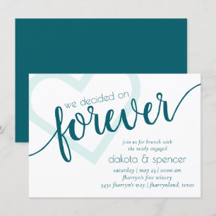 Invitation Simple Turquoise pour   Green Heart Nouveau-Marié 