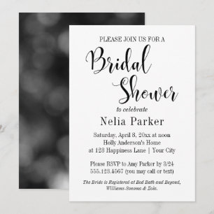 Invitation Simple typographie moderne pour une fête prénuptia