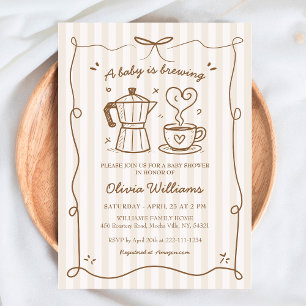Invitation Simple Un Bébé Brasse Du Baby shower De Café