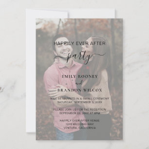 Invitation Simple Vellum Photo Réception de mariage moderne
