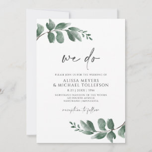 Invitation Simple verdure minimaliste Mariage de feuillage