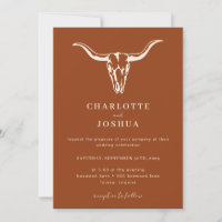 Simple Western Bohemian Cow Skull QR Code Mariage