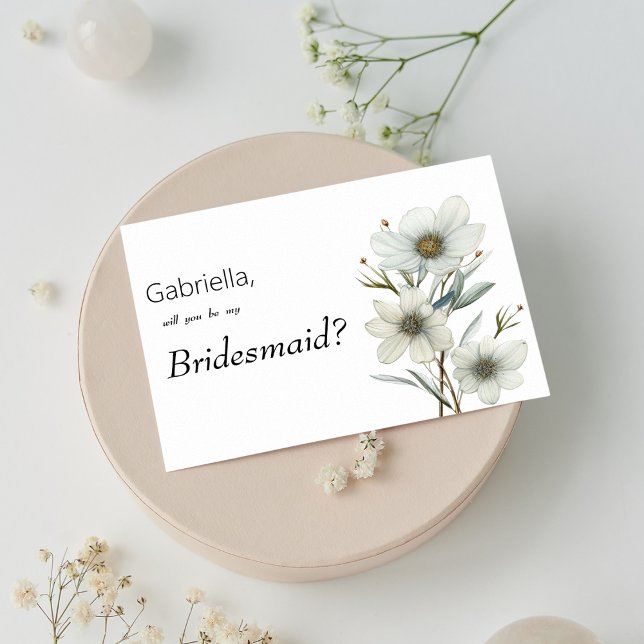 Invitation Simple white mint green spring floral Bridesmaid (Simple white mint green spring floral Bridesmaid )