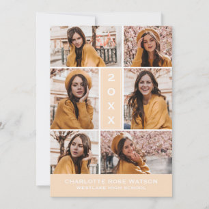 INVITATION SIMPLEMENT CHIC PHOTO COLLAGE GRADUATION INVITATIO