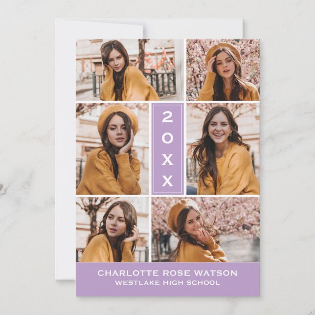 INVITATION SIMPLEMENT CHIC PHOTO COLLAGE GRADUATION INVITATIO (Devant)