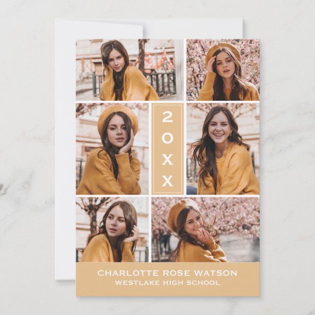 INVITATION SIMPLEMENT CHIC PHOTO COLLAGE GRADUATION INVITATIO (Devant)