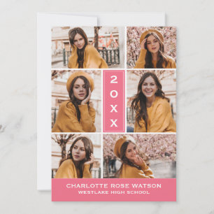 INVITATION SIMPLEMENT CHIC PHOTO COLLAGE GRADUATION INVITATIO
