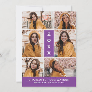 INVITATION SIMPLEMENT CHIC PHOTO COLLAGE GRADUATION INVITATIO